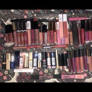 55+ huge bundle Lipstick Lip Gloss Liquid Lips Huda ABH Milk UD Mac Stila